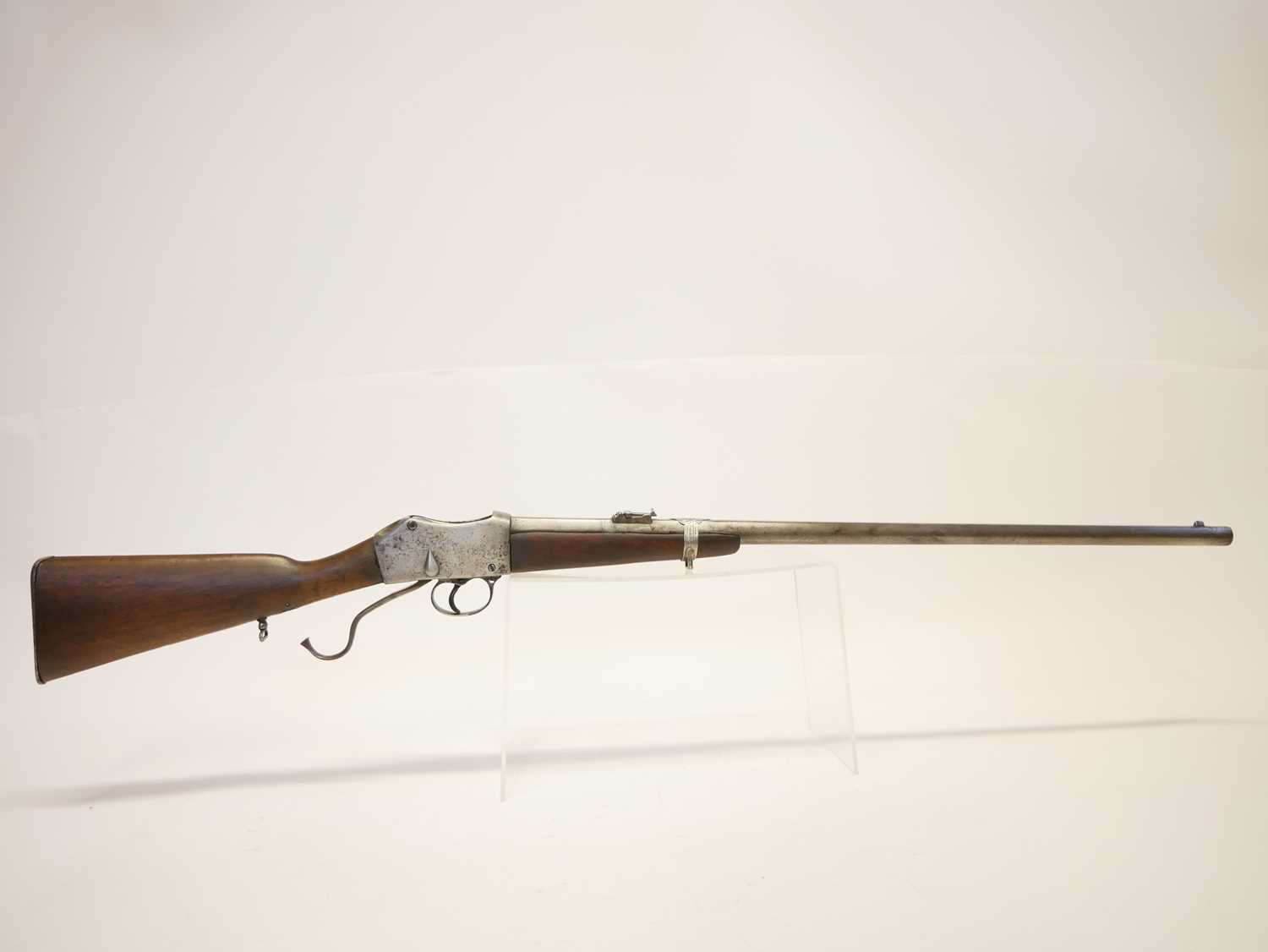 Sporterised Martini Henry .577/450 rifle, probably of Belgian origin reworked in India, 27inch - Image 2 of 13