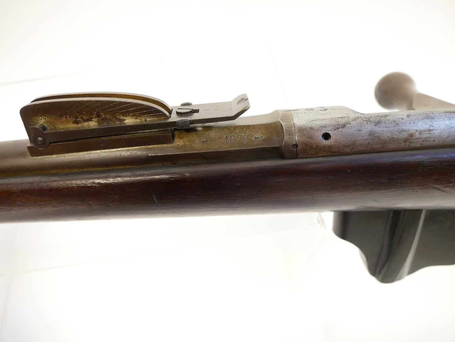 Dutch Beaumont-Vitali 1871/88 11mm bolt action rifle, serial number 46, 32inch barrel with tangent - Image 11 of 14