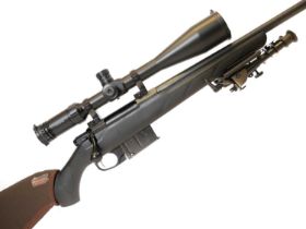Tikka T3 .308 bolt action rifle with moderator, serial number K64796, 20 inch barrel, detachable