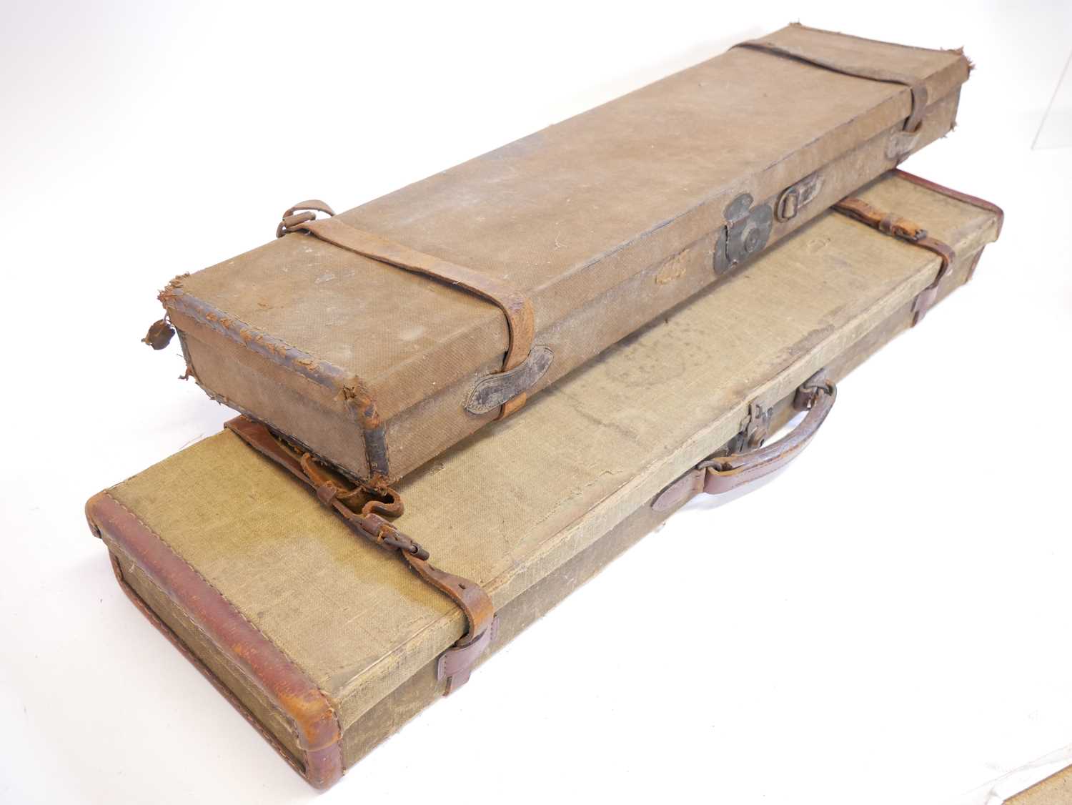 Three canvas and leather shotgun cases, each will fit barrels up to 30 inches in length. - Image 5 of 11