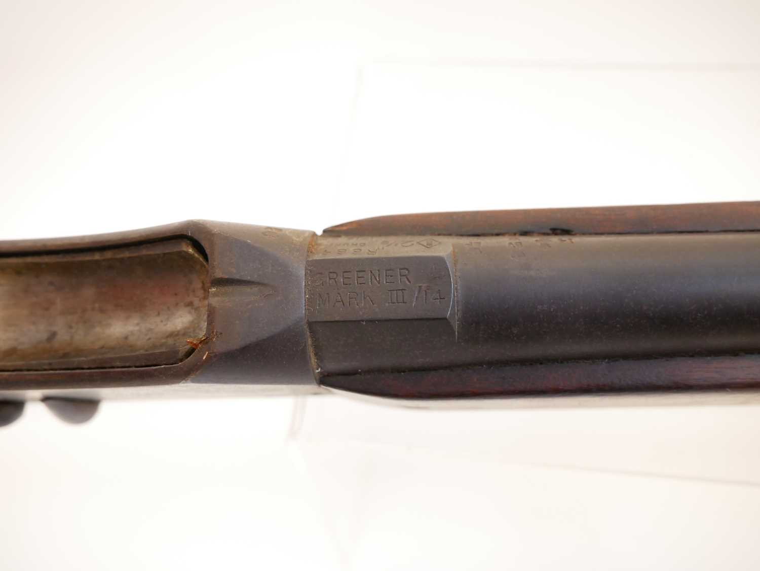 Greener MkIII 14 bore Police shotgun, serial number 2929, 25inch barrel, full length stock, the - Image 9 of 15