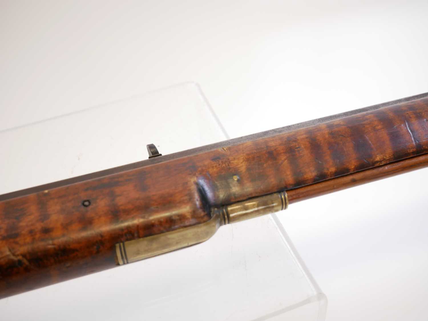 American percussion 130 bore Kentucky type rifle, 29.5inch octagonal barrel fitted with buckhorn - Image 9 of 17