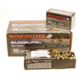 590 rounds of Winchester subsonic .22lr ammunition. UK FIREARMS LICENCE WITH CORRECT AMMUNITION