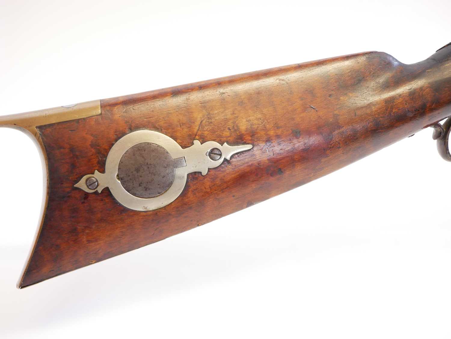 American percussion 130 bore Kentucky type rifle, 29.5inch octagonal barrel fitted with buckhorn - Image 3 of 17