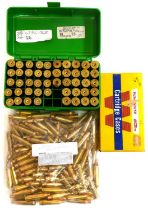 Group of unusual calibre brass, to include 23 x Sharps 50-90, 44 x 348 Winchester, and 100 x 22-