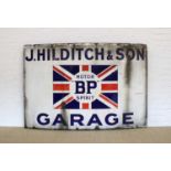 Motoring Interest, Large and Impressive Advertising Enamel Sign "BP" Motor Spirit