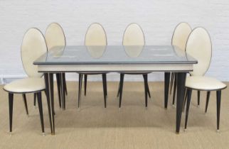 Umberto Mascagni for Harrods Italian "Chinoiserie" Dining Table and Six Chairs