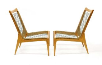 Louis Sognot (French 1872-1970) Rare Pair of Low Lounge Chairs