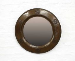 Attributed to Edward Spencer for The Artificers' Guild Ltd., London Hand-Beaten Copper Circular Wall