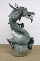 Monumental Bronze "Dragon" Fountain Cast in the Art Deco "Chinoiserie" Taste