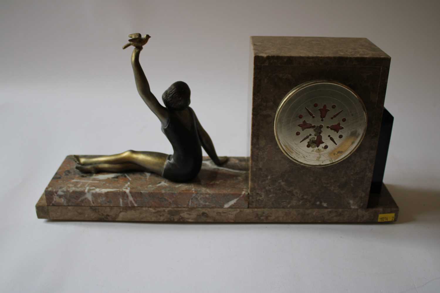 Art Deco Marble Mantel Clock and Garniture - Image 10 of 13