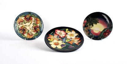 Moorcroft "Tiger Lily", "Golden Jubilee" and "Birth of Light (2000)" Plates