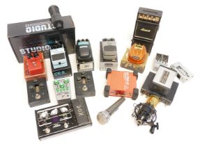 Collection of Guitar Effects Units and Studio Equipment
