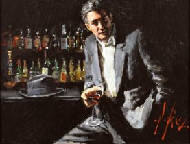 Fabian Perez (Argentinian 1967-) "Black Suit and Red Wine"