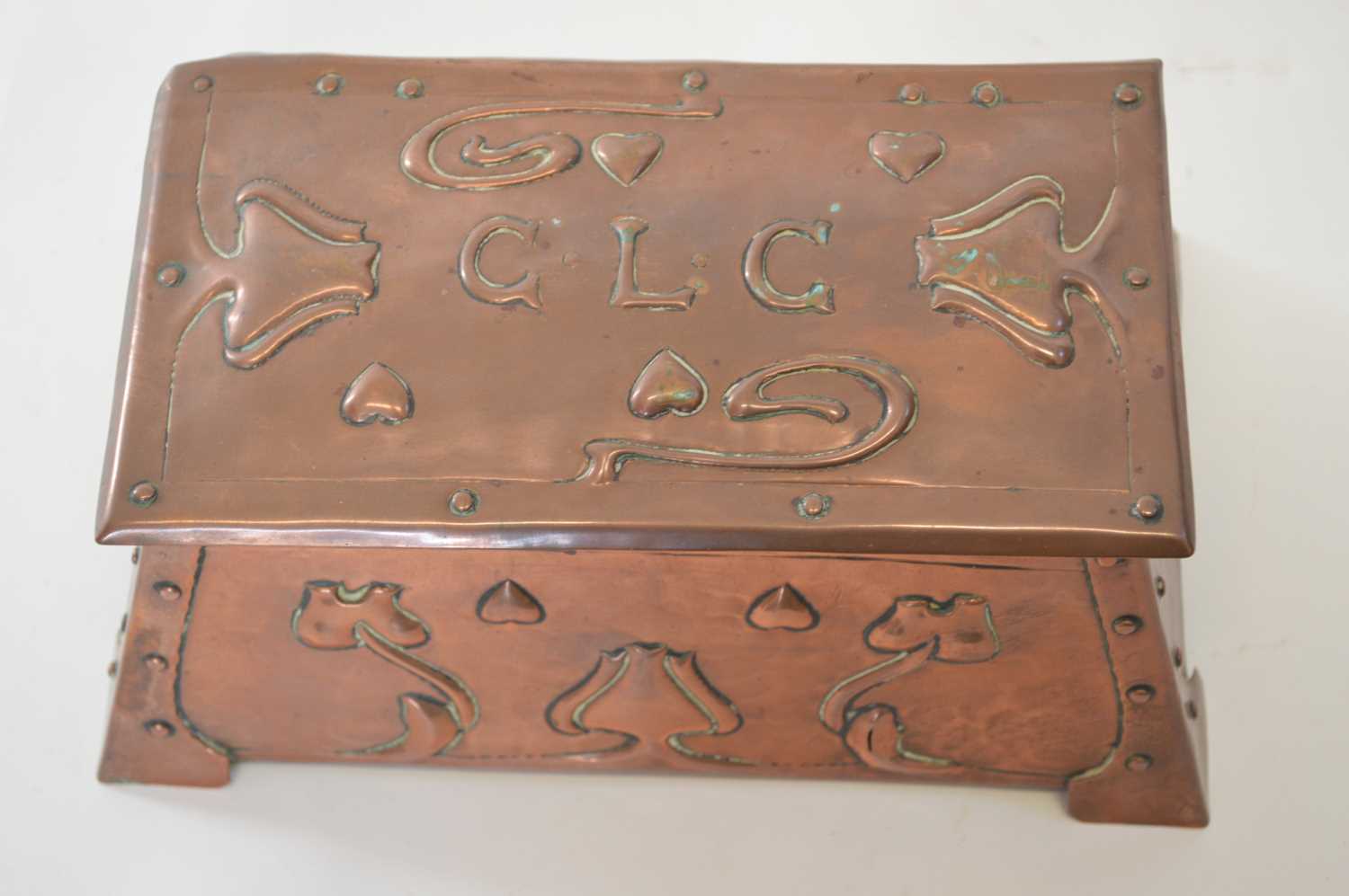 Arts & Crafts Hammered Copper Casket - Image 2 of 4