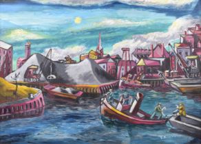 George Downs (British 1901-1983) "Docklands"