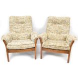 Ercol Pair of "Saville" Elm Easy Chairs