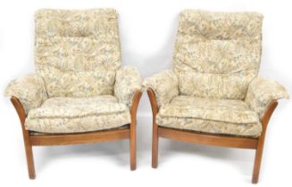 Ercol Pair of "Saville" Elm Easy Chairs