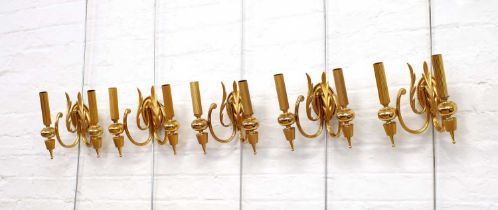 Sciolari Roma Set of Five Italian Neo-Classical Style Gilt Metal Wall Lights