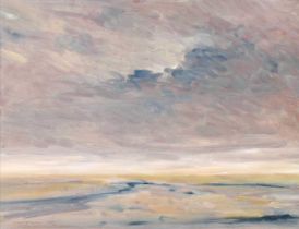 Michael Chapman (British 1933-) "Grey Day at Holkham Beach with Dark Water"