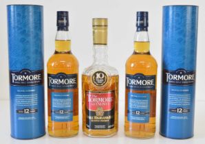 3 bottles of Tormore Single Malt Speyside Distillery