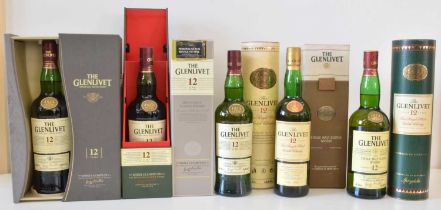 6 bottles of G & JG Smith ‘The Glenlivet’ Speyside Single Malt 12 YO