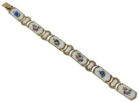 An enamel bracelet by Ivar T Holth.