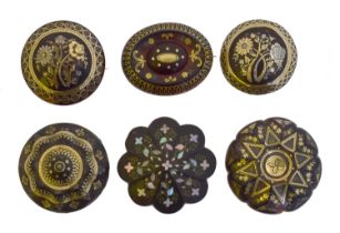 A selection of Victorian brooches.