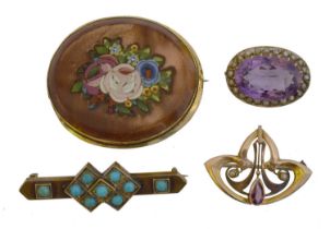 Four Victorian and later brooches.