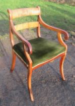 A Regency sabre leg arm chair