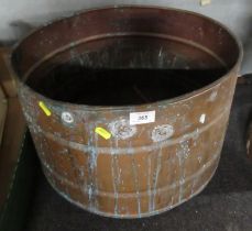 A metal log bin