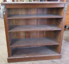 A mahogany bookcase, with adjustable shelves and gilt metal mounts, 44ins x 14ins, height 46ins