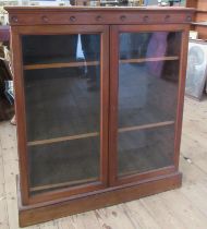 A mahogany glazed bookcase, 45ins x 15ins, height 51ins