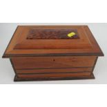 Patrick Maw, a cedar wood box, the interior fitted with three covered compartments and a mirror to
