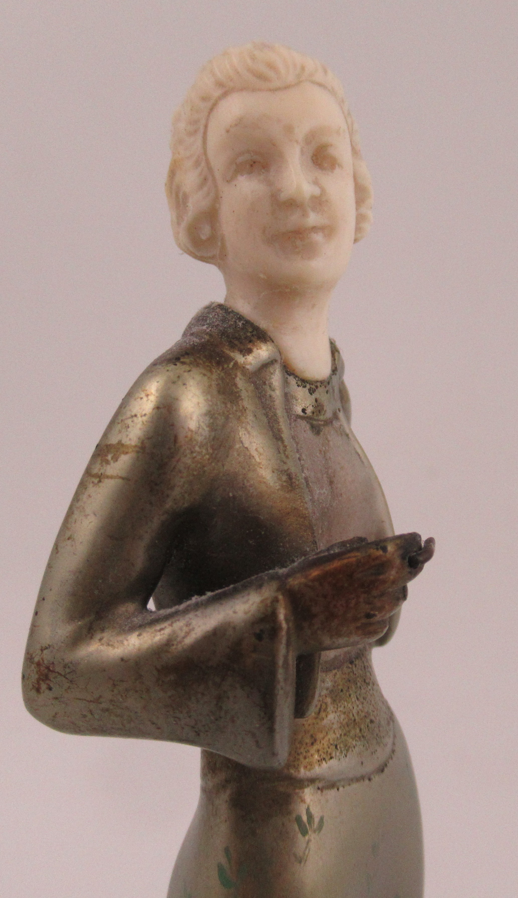Lorenzl, a patinated bronze and ivorine figure, of a stylish Art Deco woman, signed to bronze - Image 3 of 7
