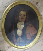 An Antique oval oil on board, portrait of a gentleman, maximum diameter 23ins Condition Report: