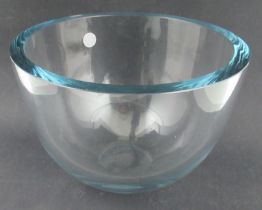 A glass bowl, signed to base, af, height 6.5ins, diameter 9ins