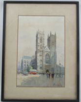 MacDonald, watercolour, Westminster Abbey, 11.25ins x 7.5ins