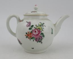 A 19th century tea pot, decorated with sprigs of flowers, height 5.25ins Condition Report: Very