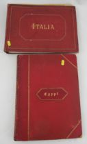 Two 19th century watercolour scrap books, Egypt & Italia, containing various watercolour