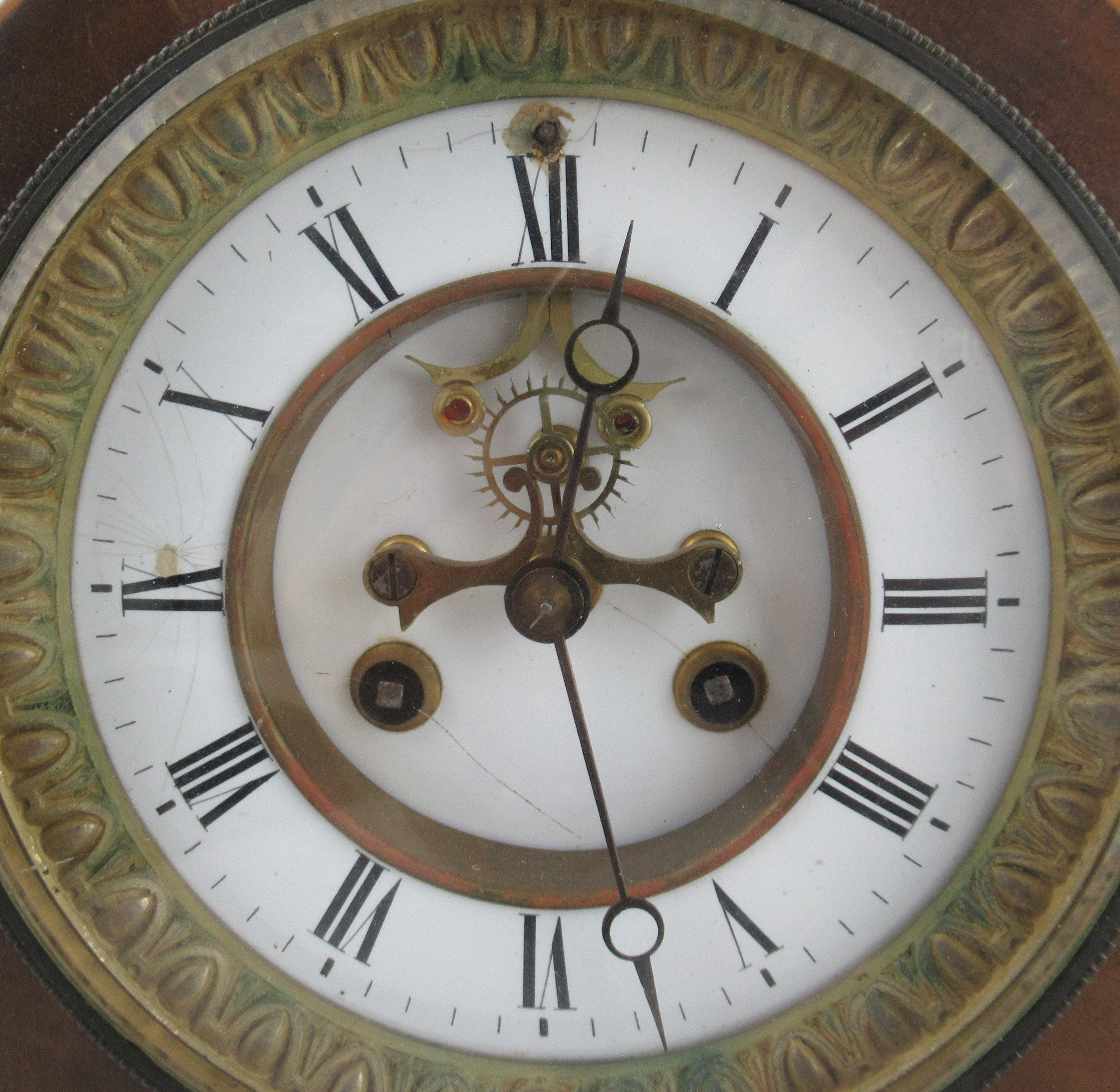 A 19th century mahogany cased mantel clock, with striking movement, height 12.5ins - Bild 2 aus 3