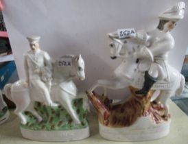 Two Staffordshire models, Lord Kitchener and William III, height 15ins and 12ins