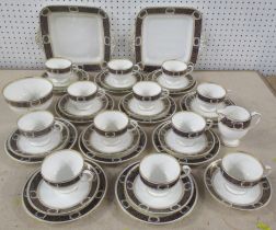 A Wedgwood part tea service, comprising 12 cups, 12 saucers, 11 side plates, 2 square plates, a