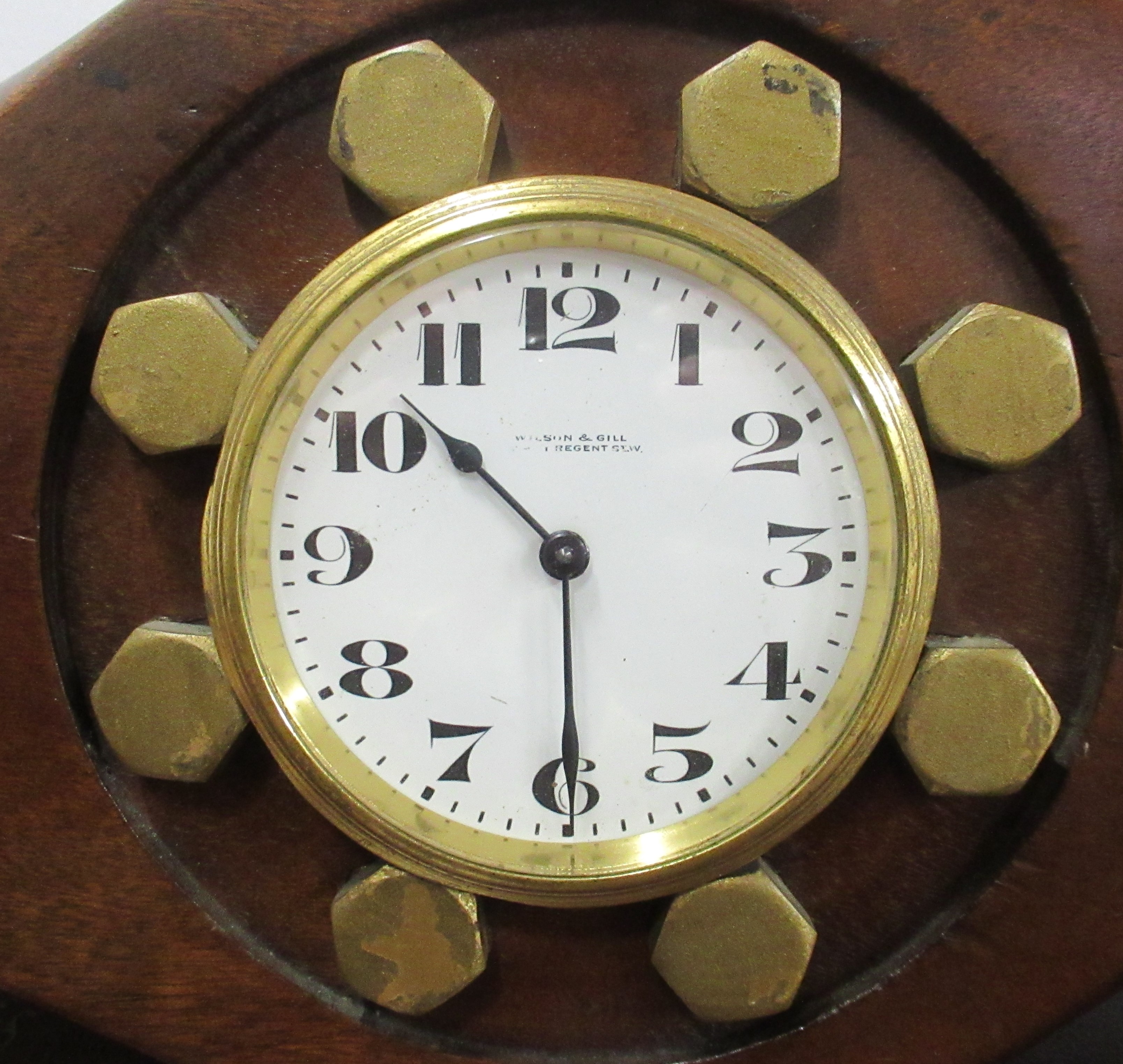A mahogany propeller clock, the movement marked Buren, the dial Wilson & Gill - Bild 2 aus 7