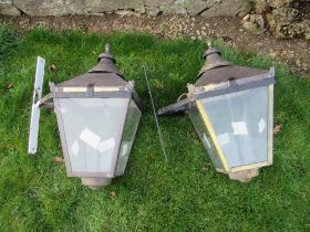 A pair of street lanterns