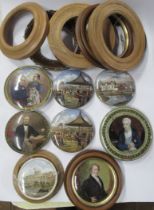 A collection of 19th Century Pratt ware pot lids including, Obit of Wellington, Prince Albert,