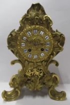 A 19th century French gilt metal cased mantel clock, height 9.5ins