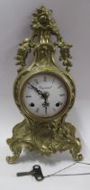 An Imperial gilt metal cased mantel clock, height 13ins