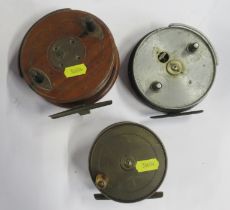 A Hardy Bros. Ltd The Conquest fishing reel, together with two other reels