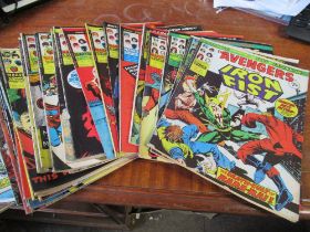 A collection of Marvel Comics Group, Avengers Comics from 1973, a near continuous run. Featuring